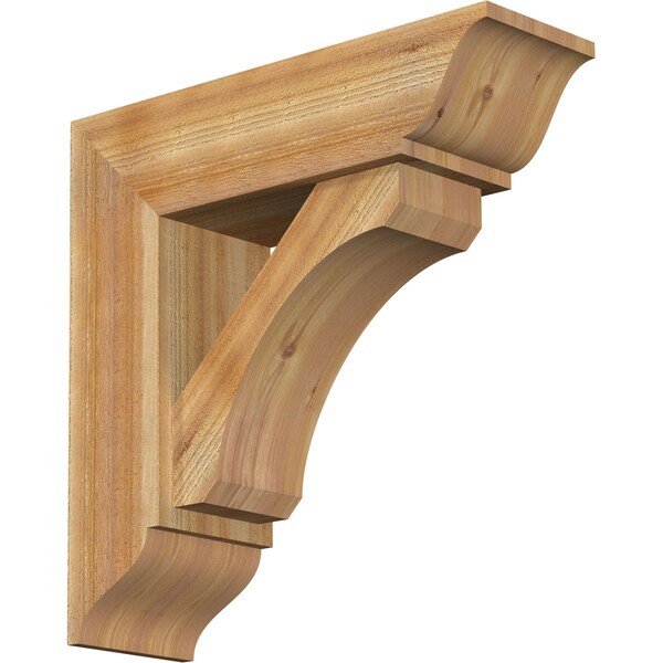 Ekena Millwork Legacy Traditional Rough Sawn Bracket w/ Offset Brace, Western Red Cedar, 8"W x 26"D x 26"H BKT0806X26X26LEC01RWR - main